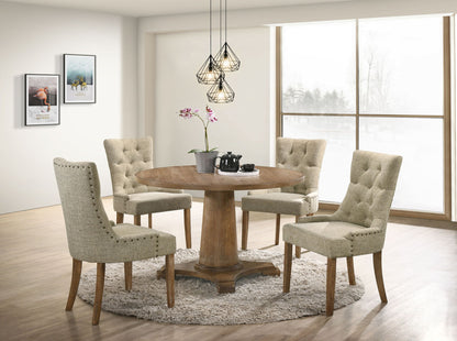Yotam - 5 Pieces Dining Room Set - Oak Acme