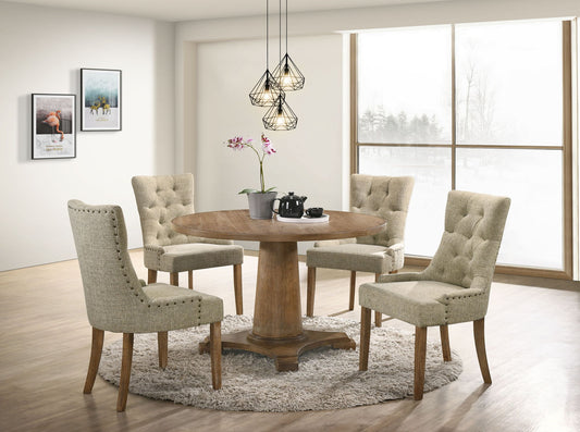 Yotam - 5 Pieces Dining Room Set - Oak Acme