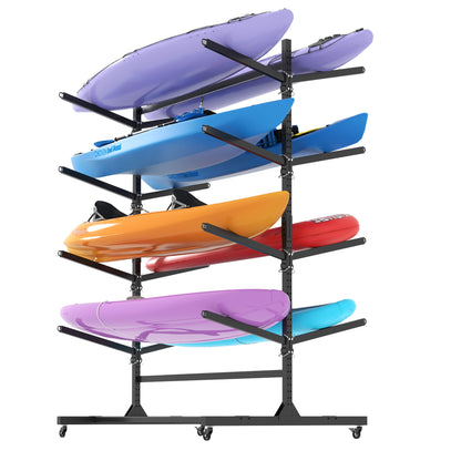 Freestanding Kayak Storage Rack With Lockable Wheels For Kayak, Canoe, Sup & Surfboard Daily Nest