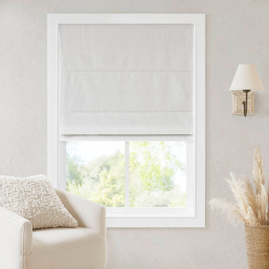 Quincy - 35x64" Total Blackout Cordless Roman Shade - White Madison Park