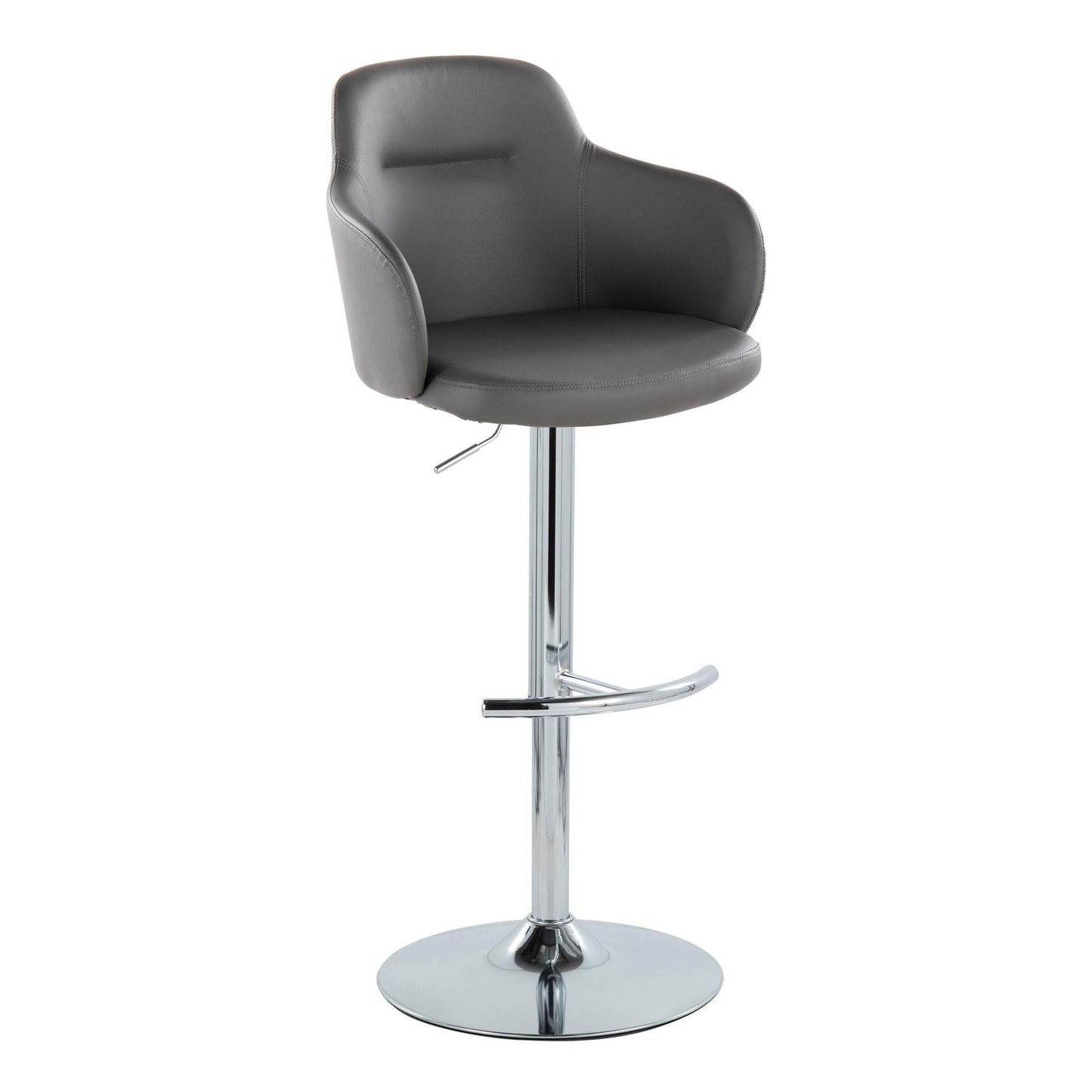 Boyne - Contemporary Adjustable Barstool With Swivel & Rounded T Footrest (Set of 2) Lumi Source