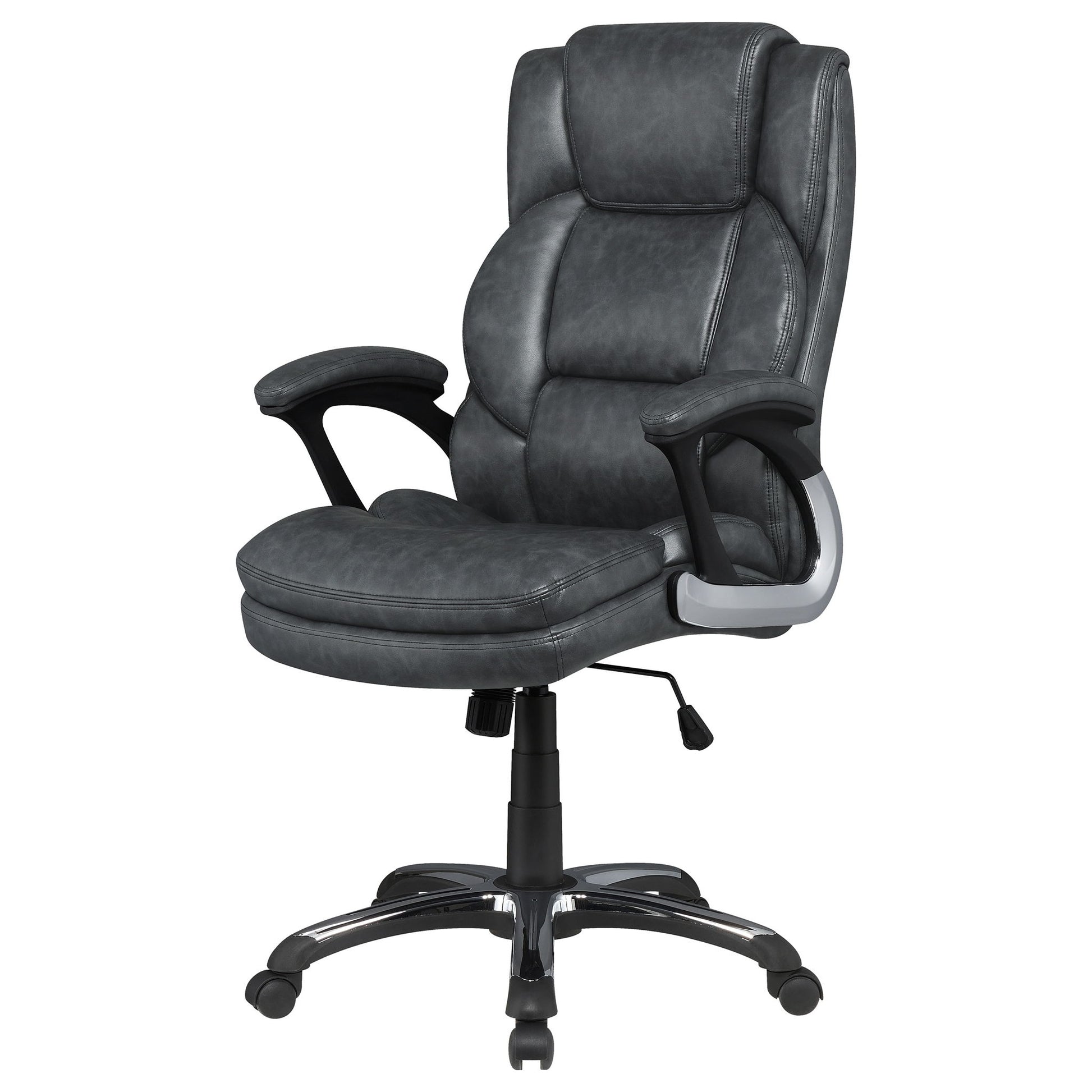 Stanton - Upholstered Adjustable Chair With Padded Arms And Adjustable Height - Gray Furniture Max
