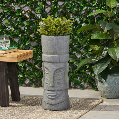 Classic Flower Planter With Magnesium Oxide Material - Stone Gray Noble House