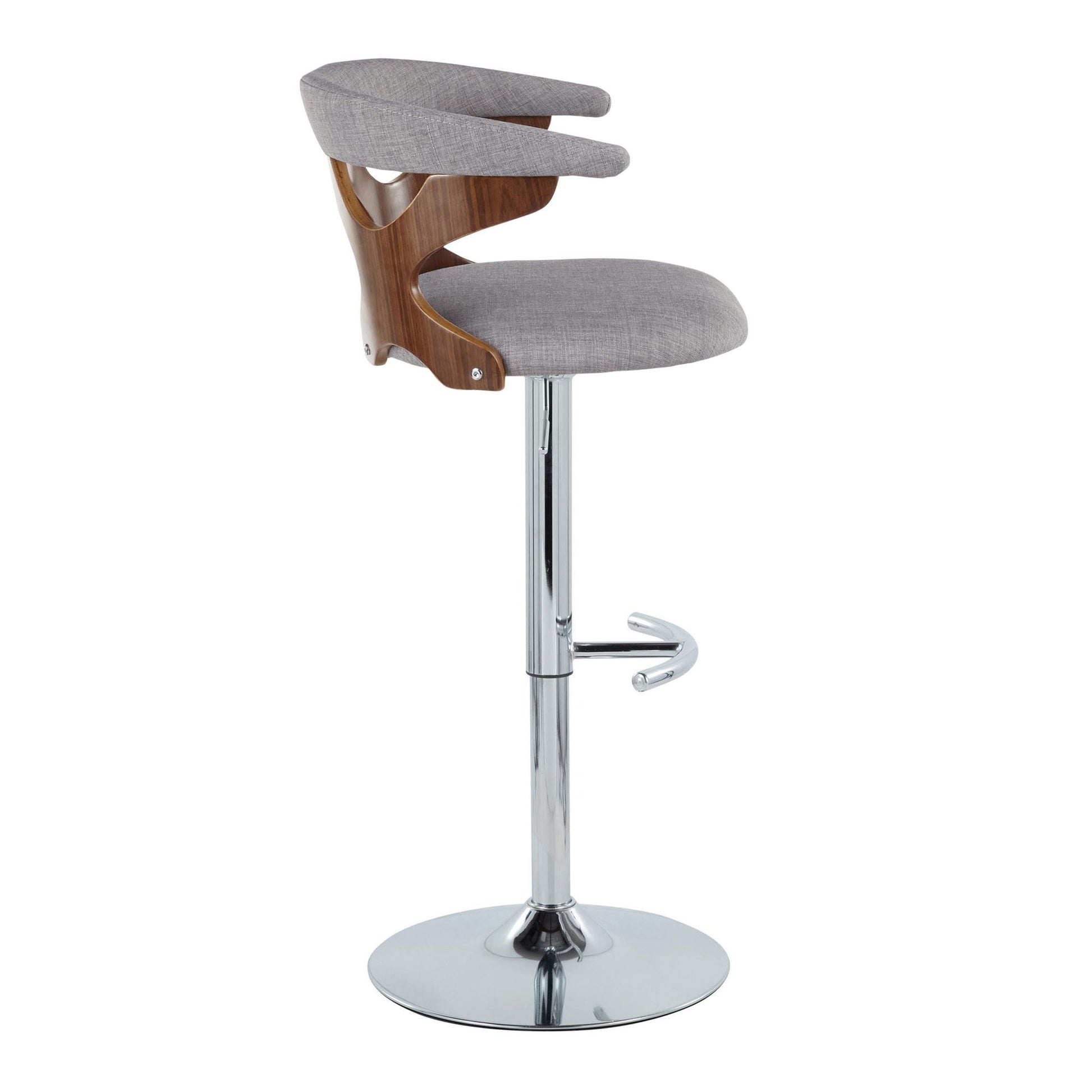 Gardenia - Mid Century Modern Adjustable Barstool With Swivel With Rounded T Footrest (Set of 2) Lumi Source