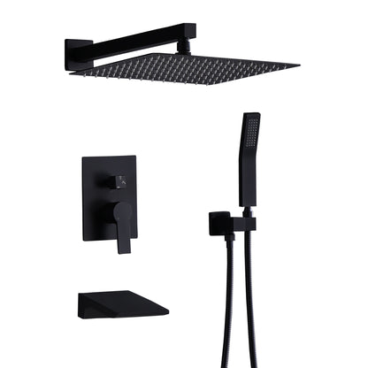 Tub Shower Faucet Set With 12" Rain Shower Head And Handheld Spray Combo Daily Nest