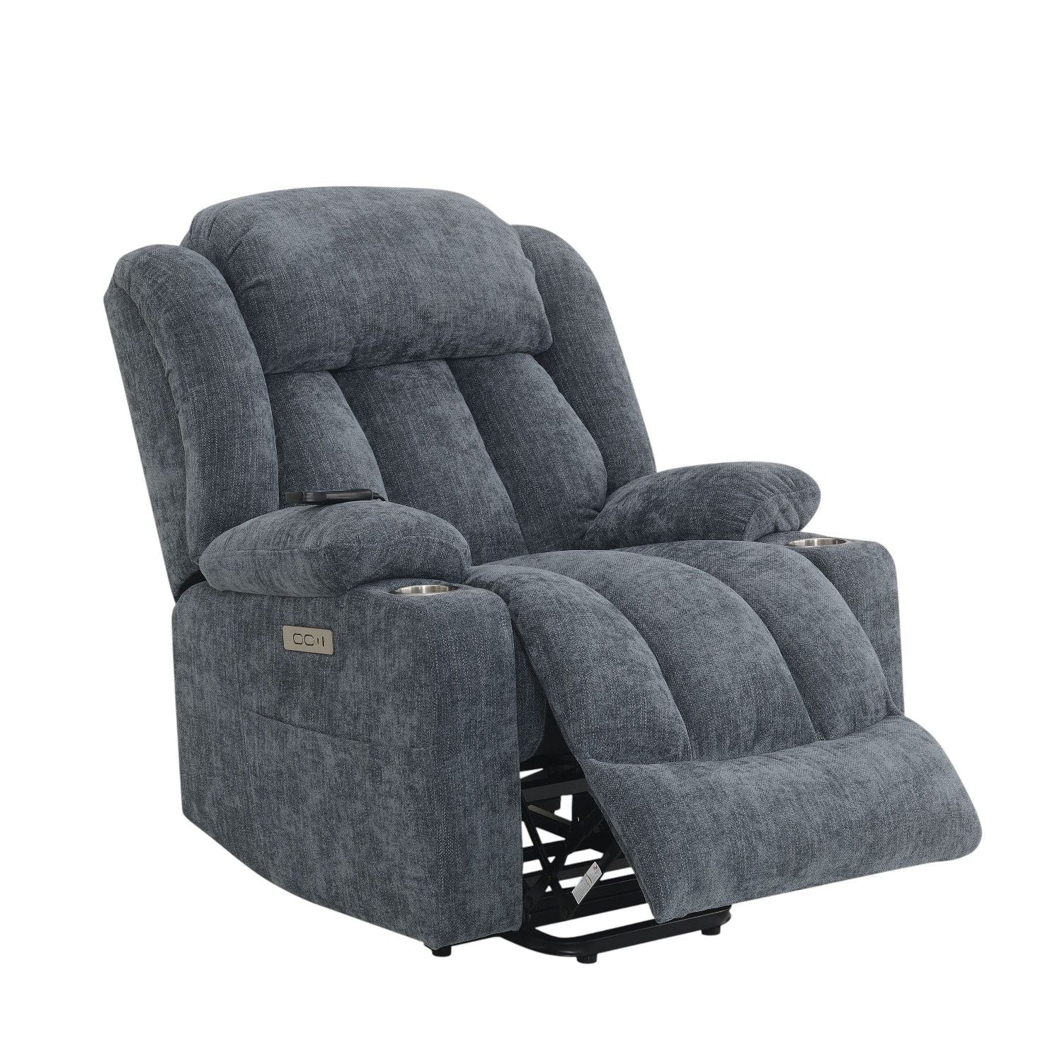 Power Motion Recliner With Lift Heating Massage Function - Blue Acme