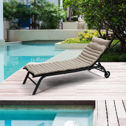 2 Piece Outdoor Chaise Lounge Chair Cushion Replacement Set Home Essentials