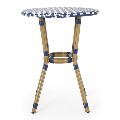 French Bistro Table Outdoor Elegance - White / Blue Noble House