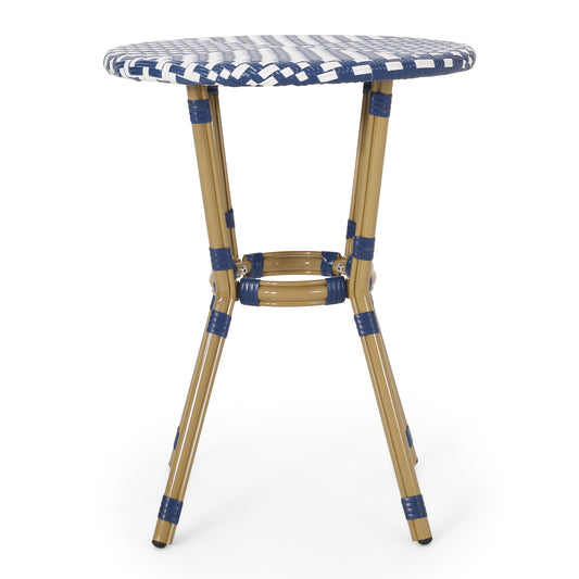French Bistro Table Outdoor Elegance - White / Blue Noble House