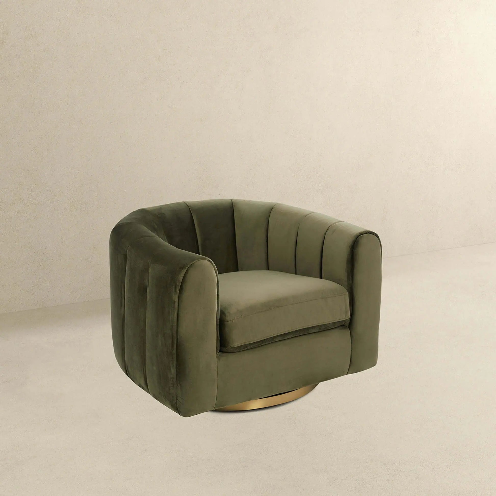 Cosey - Swivel Chair - Gold / Green / Olive Green Ashcroft Furniture
