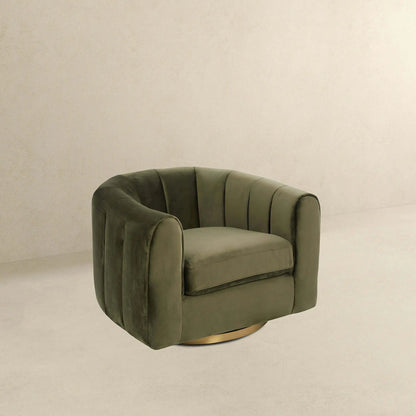 Cosey - Swivel Chair - Gold / Green / Olive Green Ashcroft Furniture