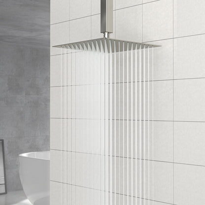 Modern 10" Square Rainfall Shower Head & Stainless Steel Wall Or Ceiling Mount Luxury Spa Shower Panel Daily Nest