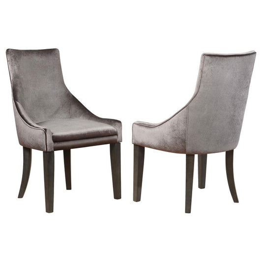 Phelps - Velvet Upholstered Dining Side Chair (Set of 2) - Gray CoasterElevations