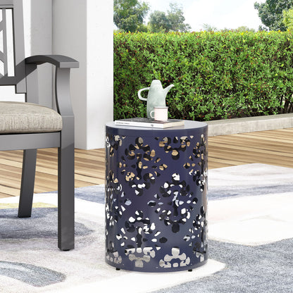 Outdoor Metal Modern Design End Table Noble House