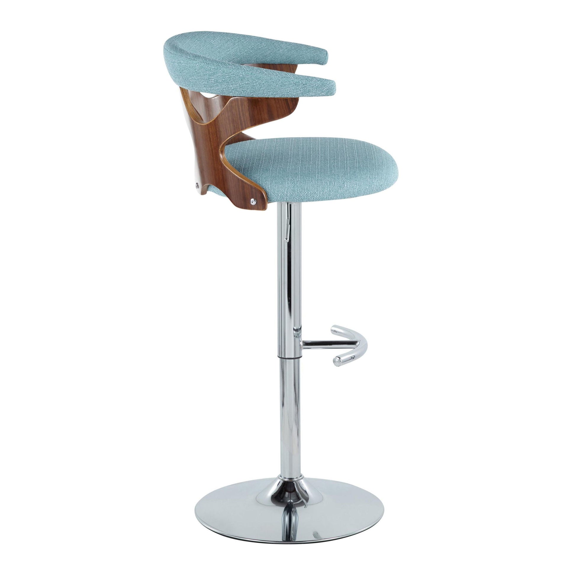 Gardenia - Mid Century Modern Adjustable Barstool With Swivel With Rounded T Footrest (Set of 2) Lumi Source