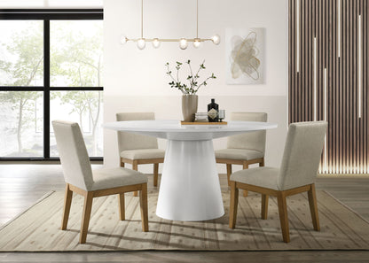 Jasper - Wide Contemporary Round Dining Table Set Lilola Home