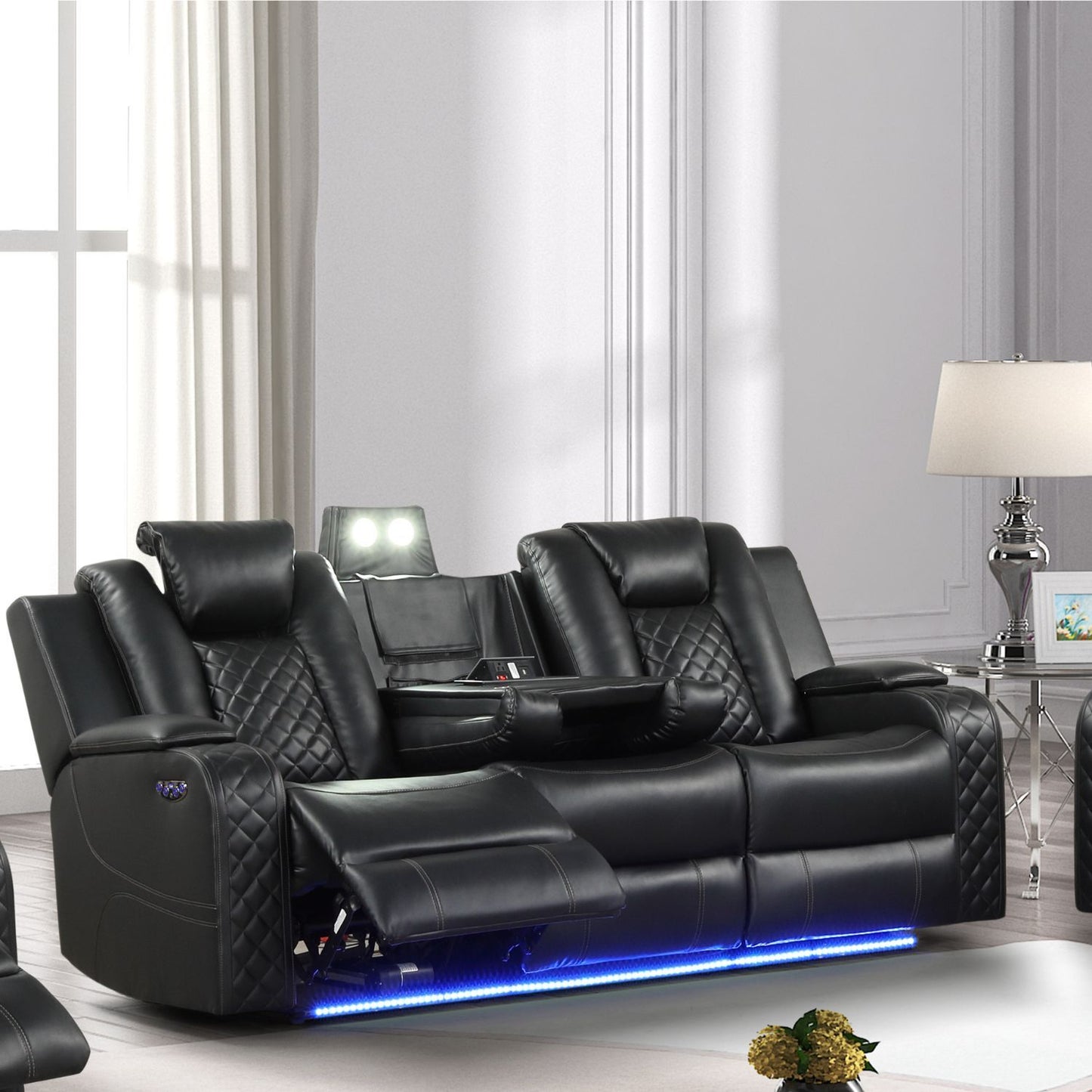 Benz - Power Reclining Sofa With LED Lighting Matrix Furniture Group