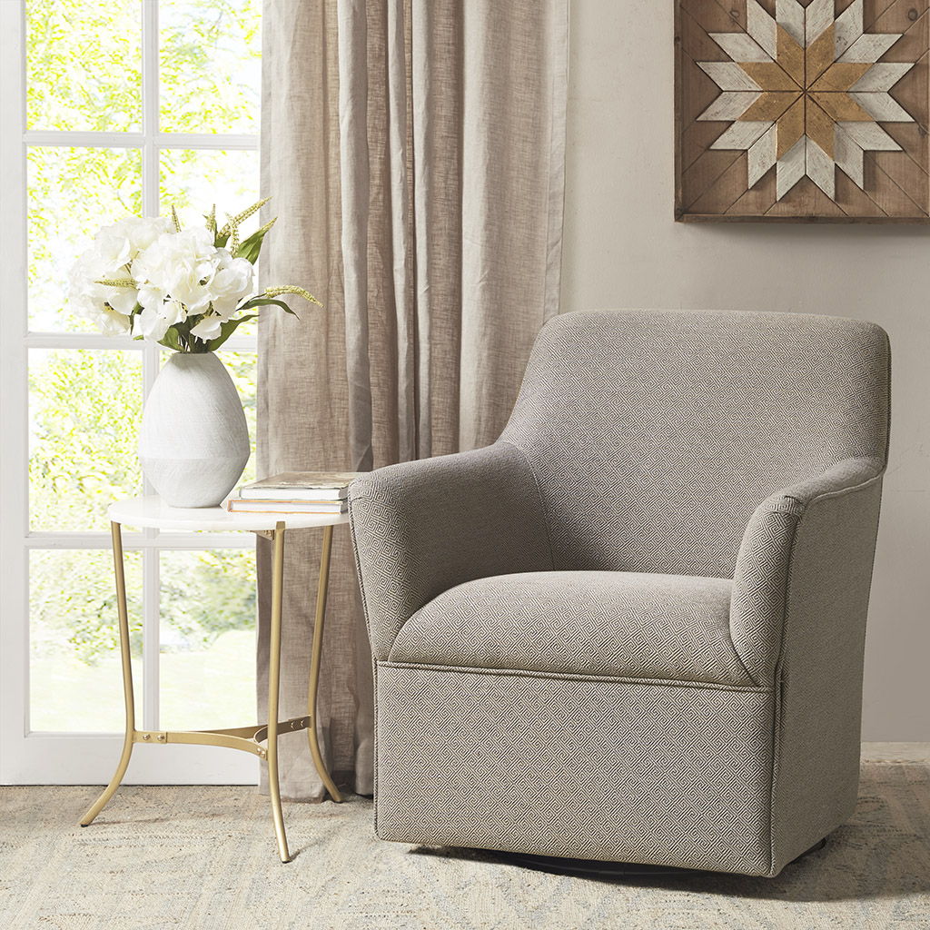 Augustine - Swivel Glider Chair - Gray / Taupe