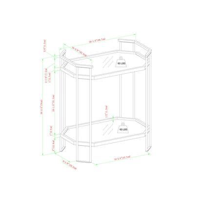 Modern Glam Mirror Top Accent Table - Pale Gold