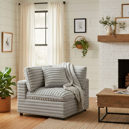 Jenny - Corner Accent Chair - Gray Ridgecrest Home