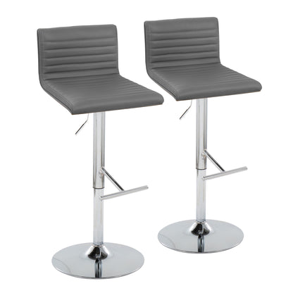 Mason - Contemporary Adjustable Barstool & Swivel With Straight T Footrest (Set of 2) Lumi Source