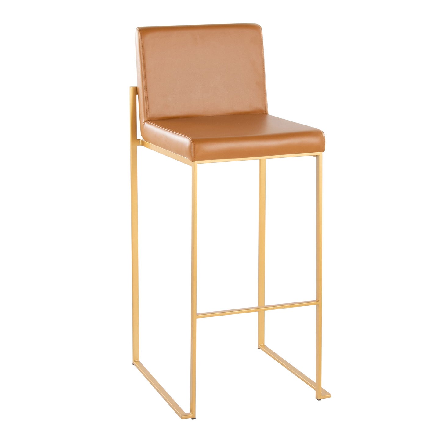 Fuji - Contemporary Design High Back Barstool (Set of 2) Lumi Source