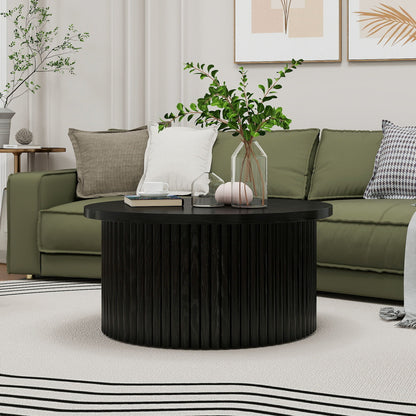 Coffee Table, Round Coffee Table, Modern Side Tables Accent End Table For Living Room, Apartment - Black Home Essentials