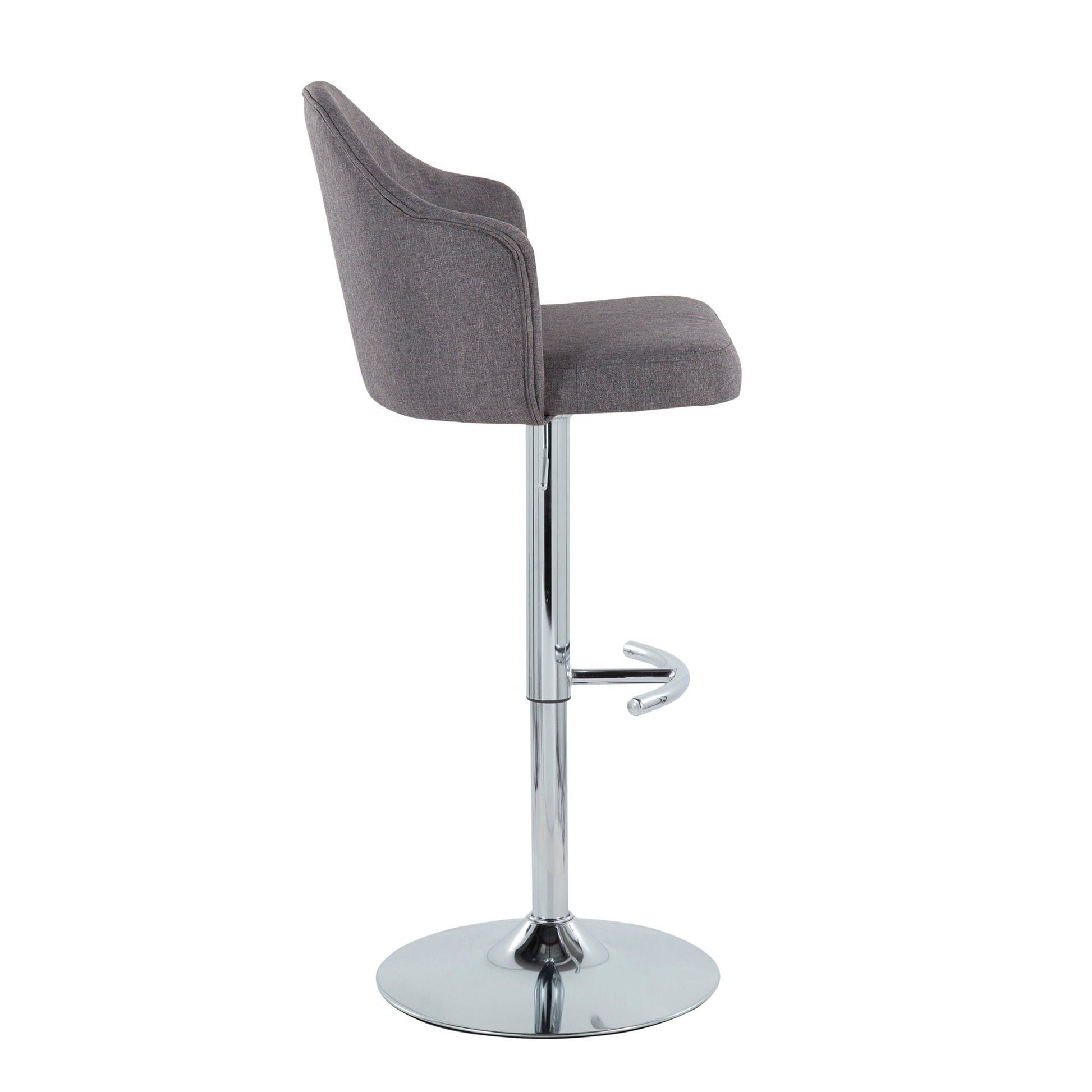 Ahoy - Contemporary Adjustable Barstool With Swivel With Rounded T Footrest (Set of 2) Lumi Source