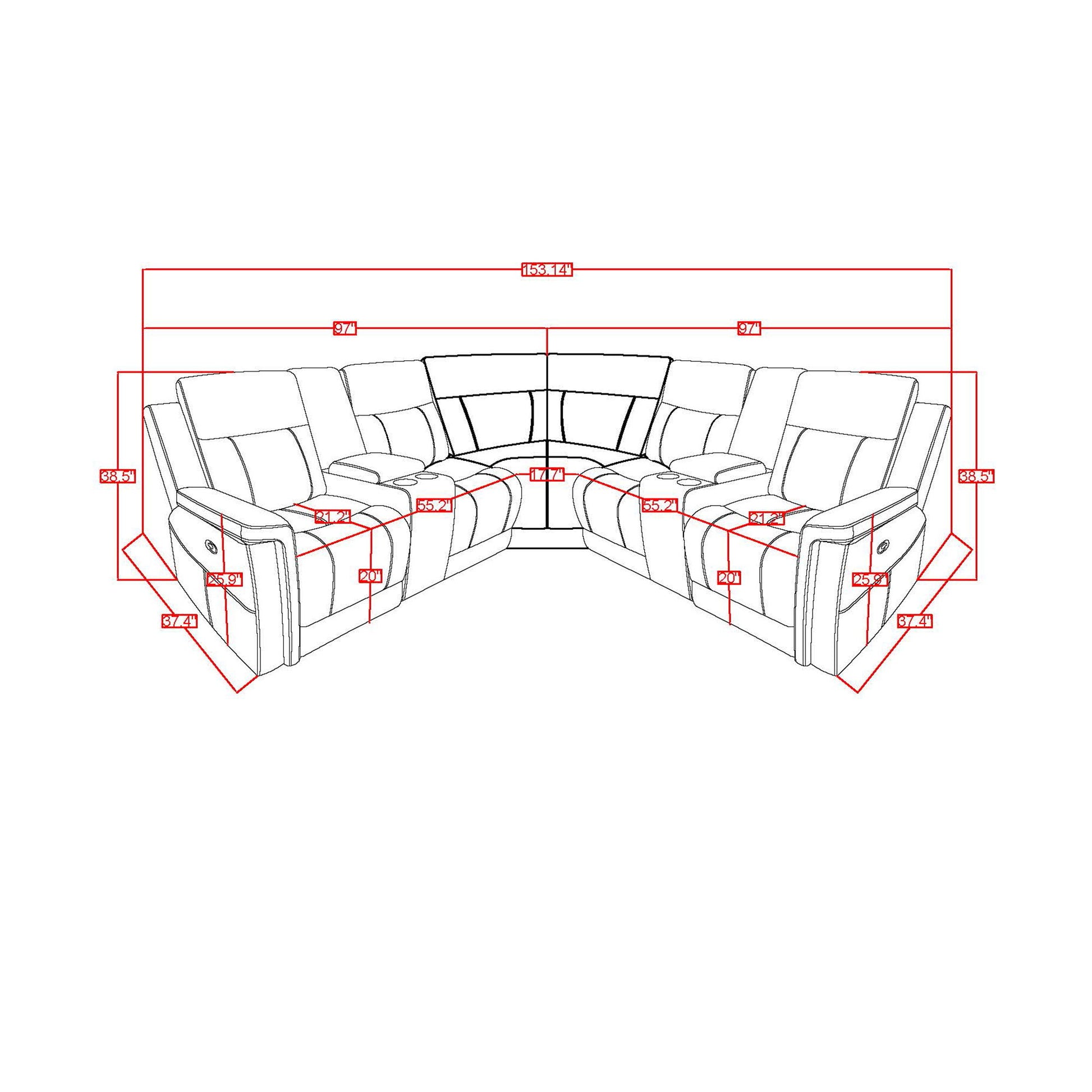Eco - Sectional - Greige Global Furniture USA