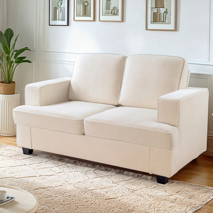 Modern Loveseat, Comfortable 2 Seater Couch With Deep Seating, Loose Back Cushions, Wide Arms US Pride