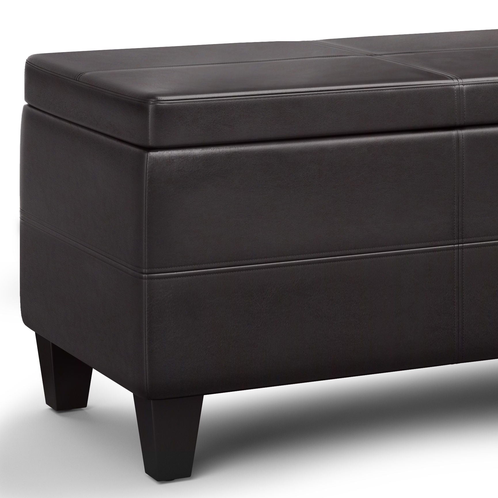 Avalon - Lift Top Rectangular Storage Ottoman - Tanners Brown Simpli-Home