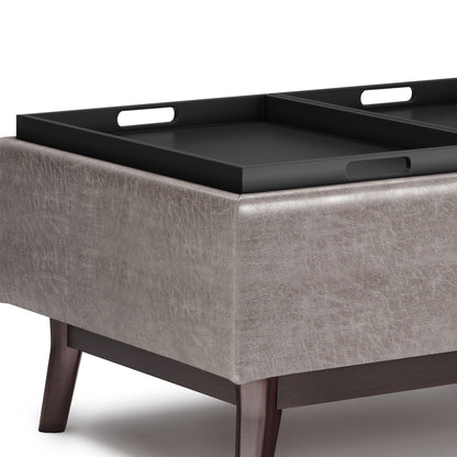 Owen - Tray Top Small Coffee Table Upholstered Storage Ottoman Simpli-Home