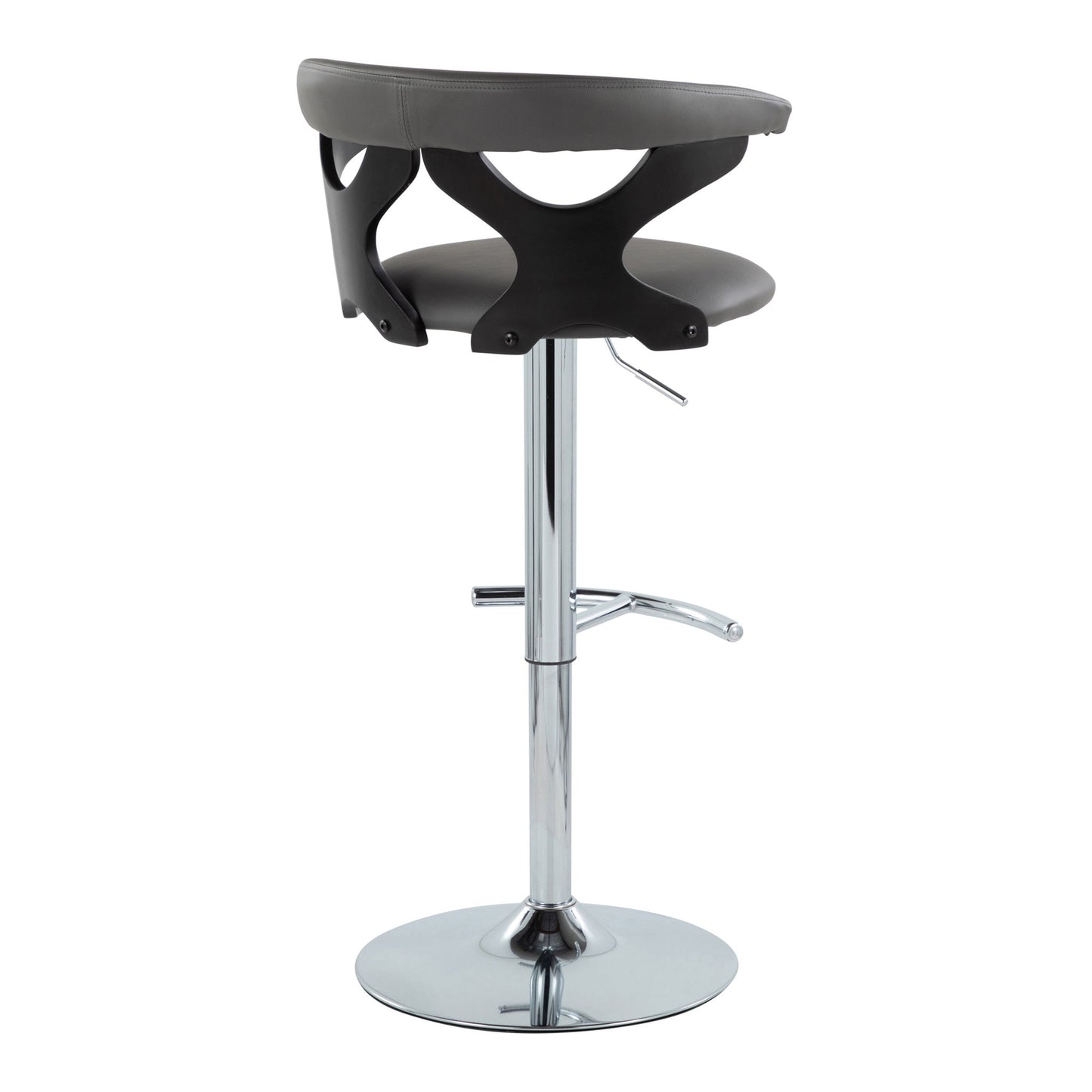 Gardenia - Contemporary Adjustable Barstool & Swivel, Rounded T Footrest (Set of 2) Lumi Source