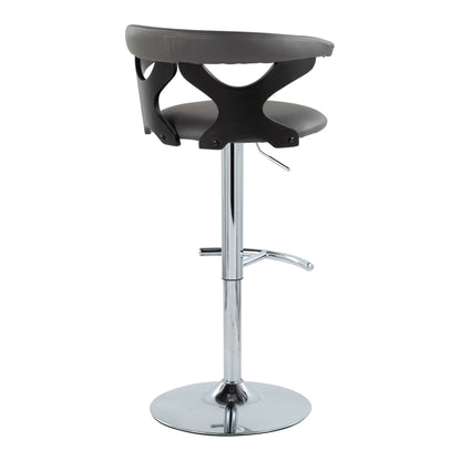 Gardenia - Contemporary Adjustable Barstool & Swivel, Rounded T Footrest (Set of 2) Lumi Source