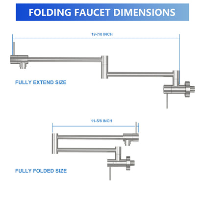 Modern Design Pot Filler Faucet Wall Mount Kitchen Sink, Folding Stretchable Daily Nest