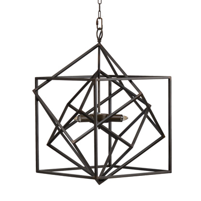 3 Light Metal Chandelier, Hanging Light Fixture With Adjustable Chain For Kitchen Dining Room Foyer Entryway, Bulb Not Included - Black