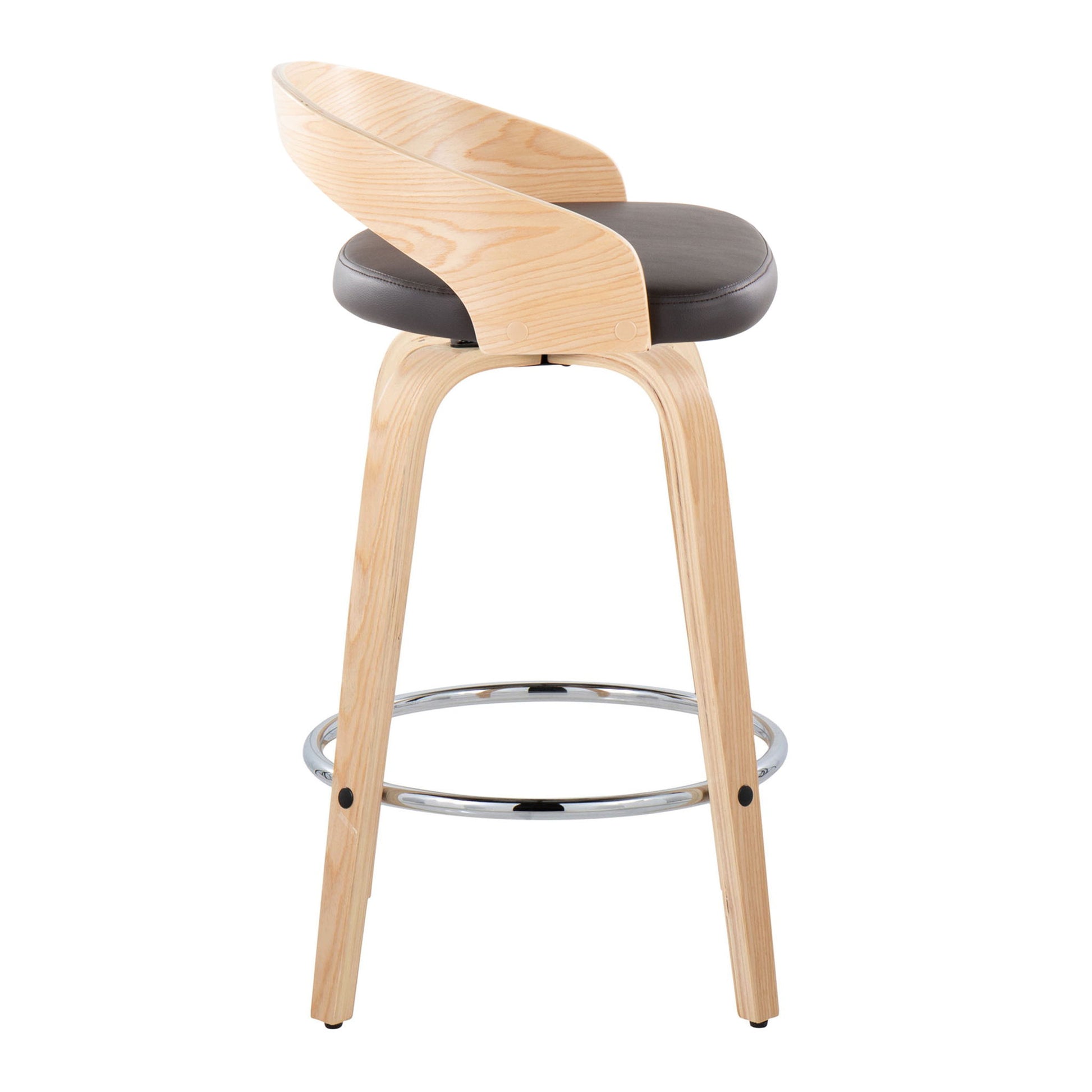 Grotto - Contemporary Fixed Height Counter Stool With Swivel With Round Footrest (Set of 2) Lumi Source