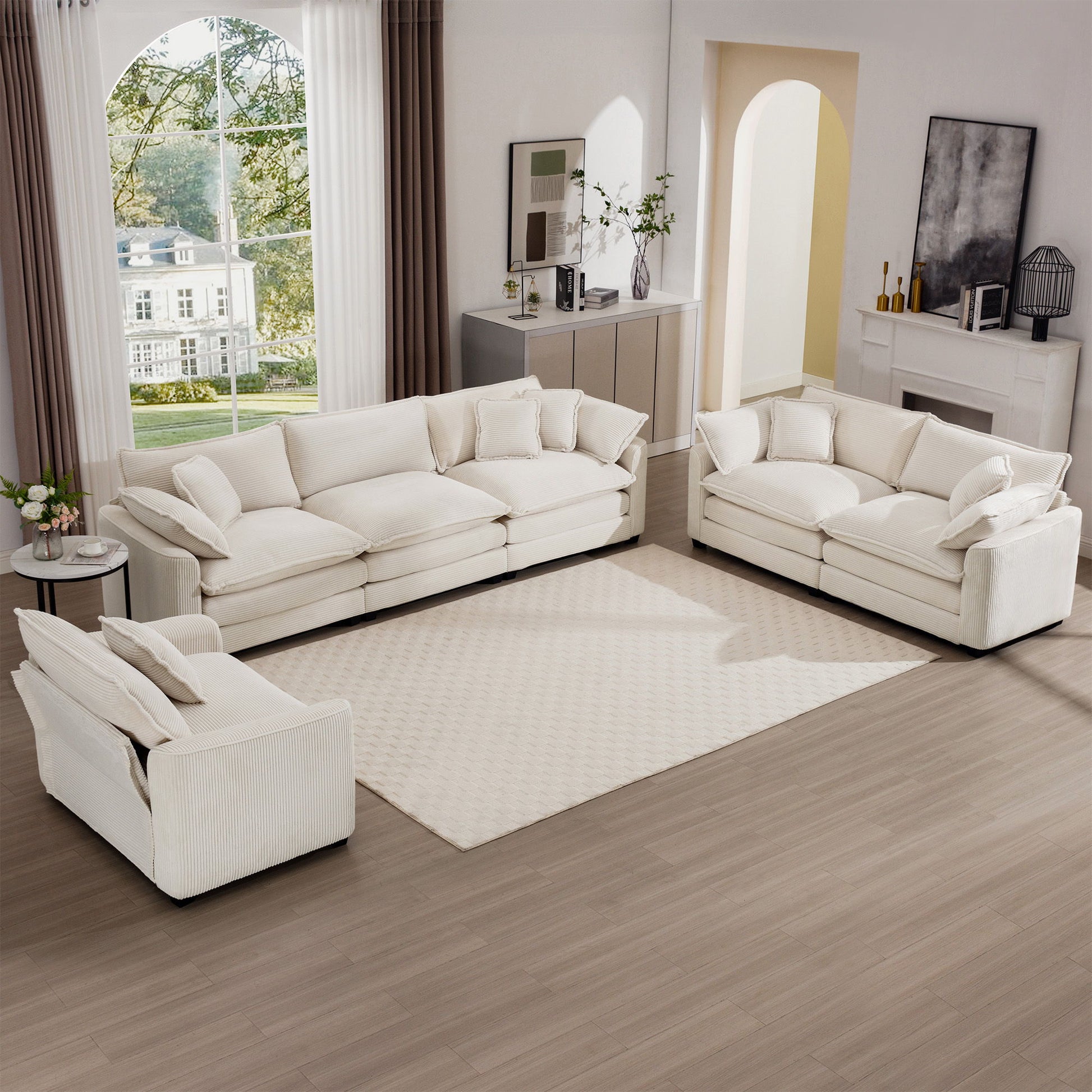 Elegant Oversized Sectional Sofa Set With Deep Seats And Flexible Layout Home Essentials