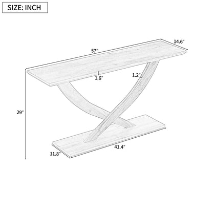 Console Table With Cross Leg Base And Reinforced Support Plate Noble House
