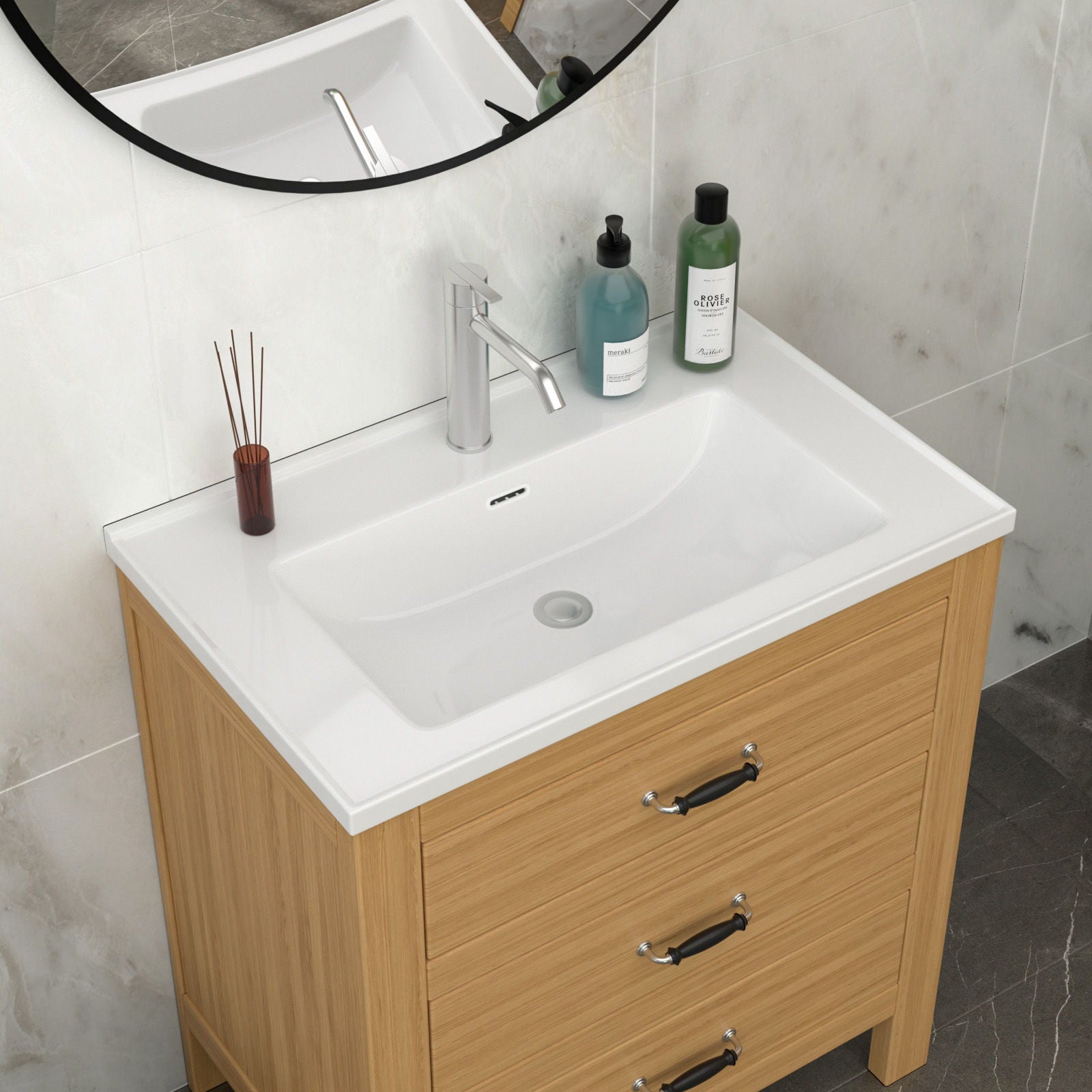 Modern Rectangular Vanity Top With Overflow For Bathroom Daily Nest