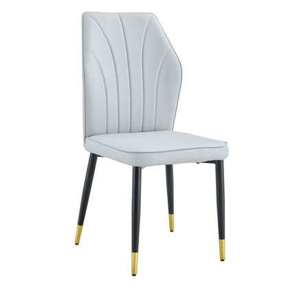 4 Modern Dining Chairs With Stylish Patterned Backrest And Metal Legs Home Essentials