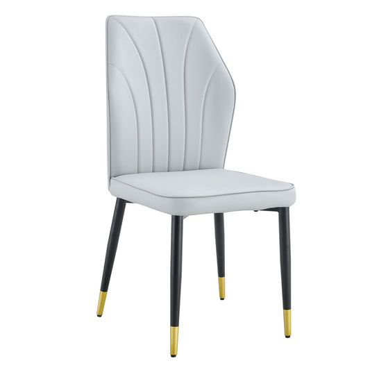 4 Modern Dining Chairs With Stylish Patterned Backrest And Metal Legs Home Essentials