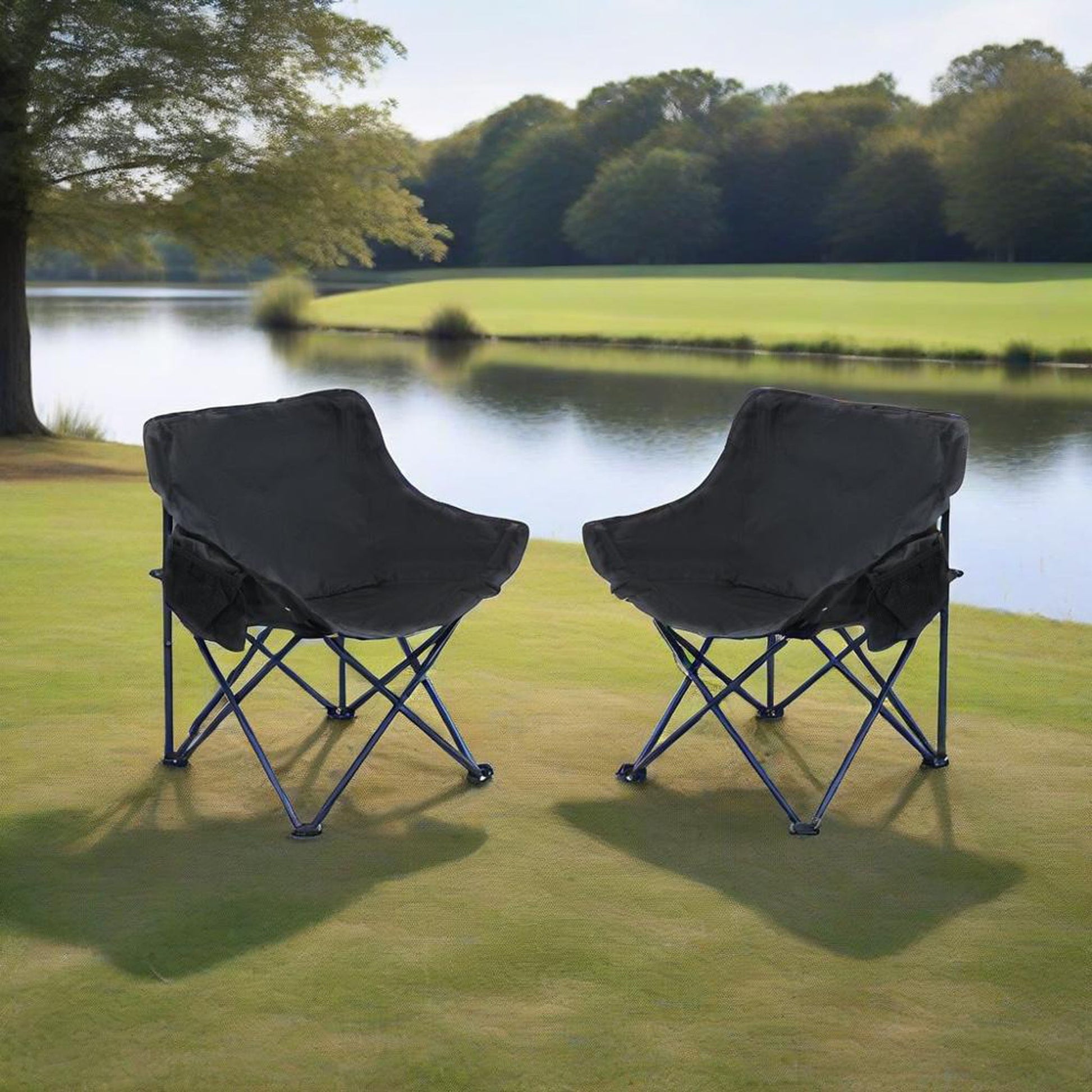 Portable Folding Camping Chairs With Carry Bag (Set of 2) Home Essentials