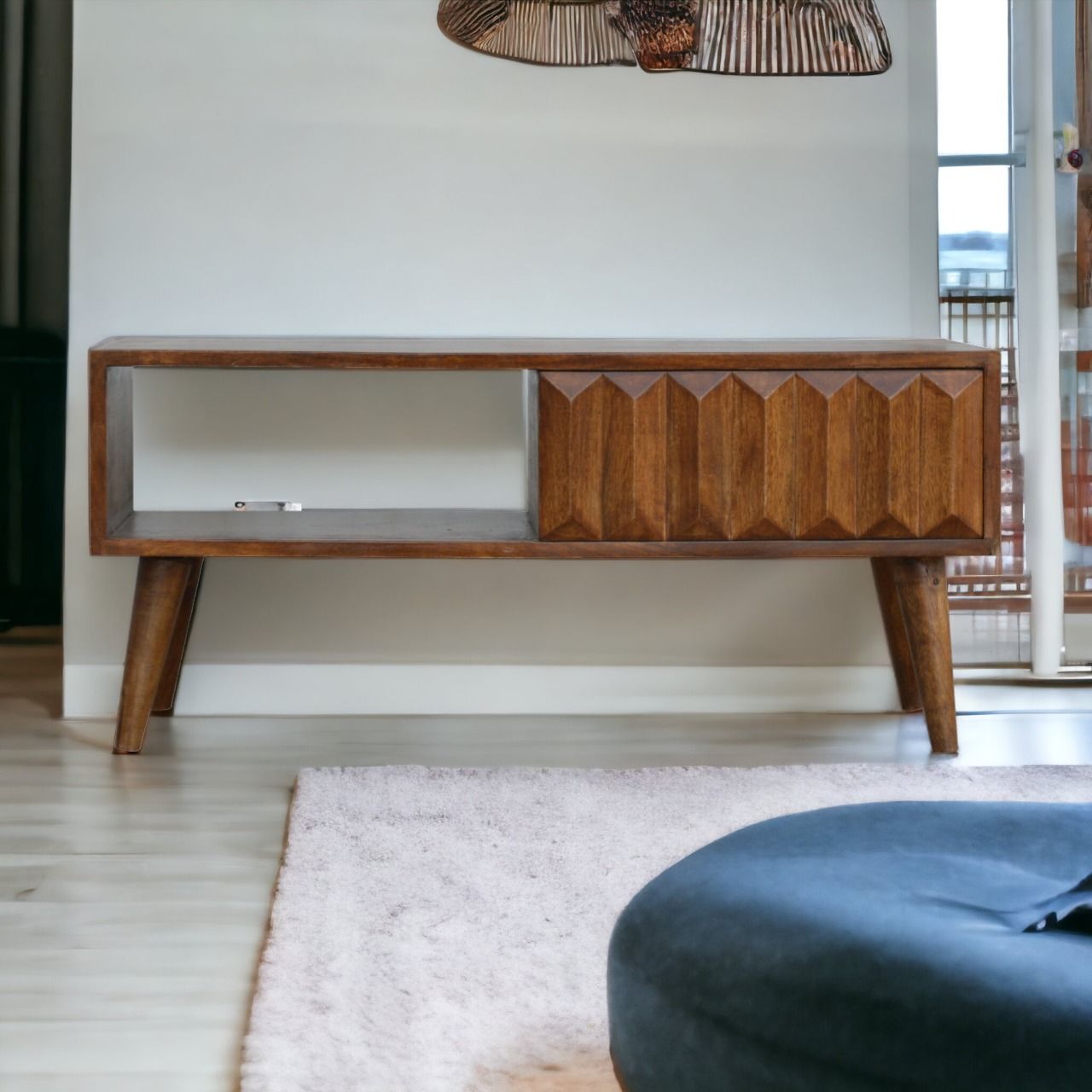 Prism Sliding Media Unit - Chestnut Artisan Furniture