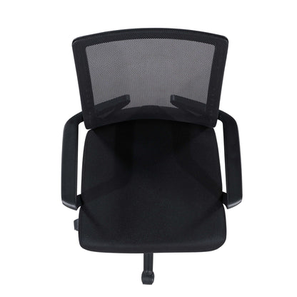 Ergonomic Height Adjustable Office Chair With Armrest - Black Home Essentials