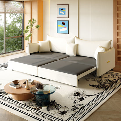 King Pull Out Sofa Bed, 3-In-1 Convertible Bed With 3 Pillows Home Essentials