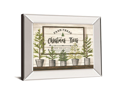 Farm Fresh Christmas Trees By Diane Weaver - Mirror Framed Print Wall Art - Green