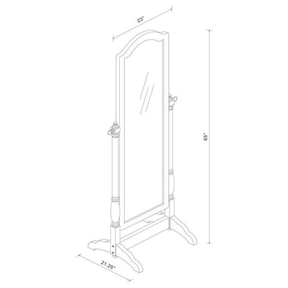 Cabot - Wood Adjustable Length Cheval Mirror CoasterEveryday