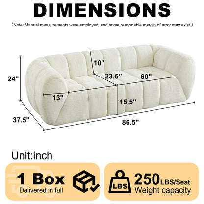 Modern Sofa With Piano Key Backrest Home Essentials