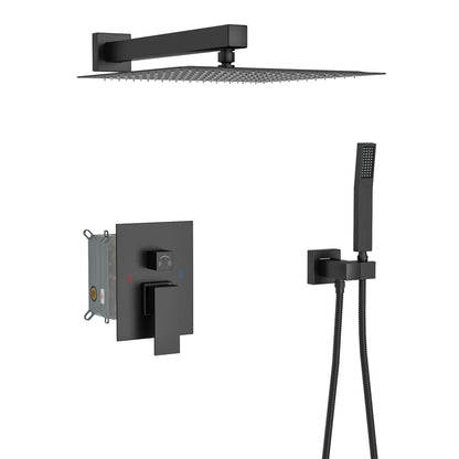 10" Square Dual Shower Head System Wall Mounted With Rough In Valve Modern Bathroom Fixture Daily Nest
